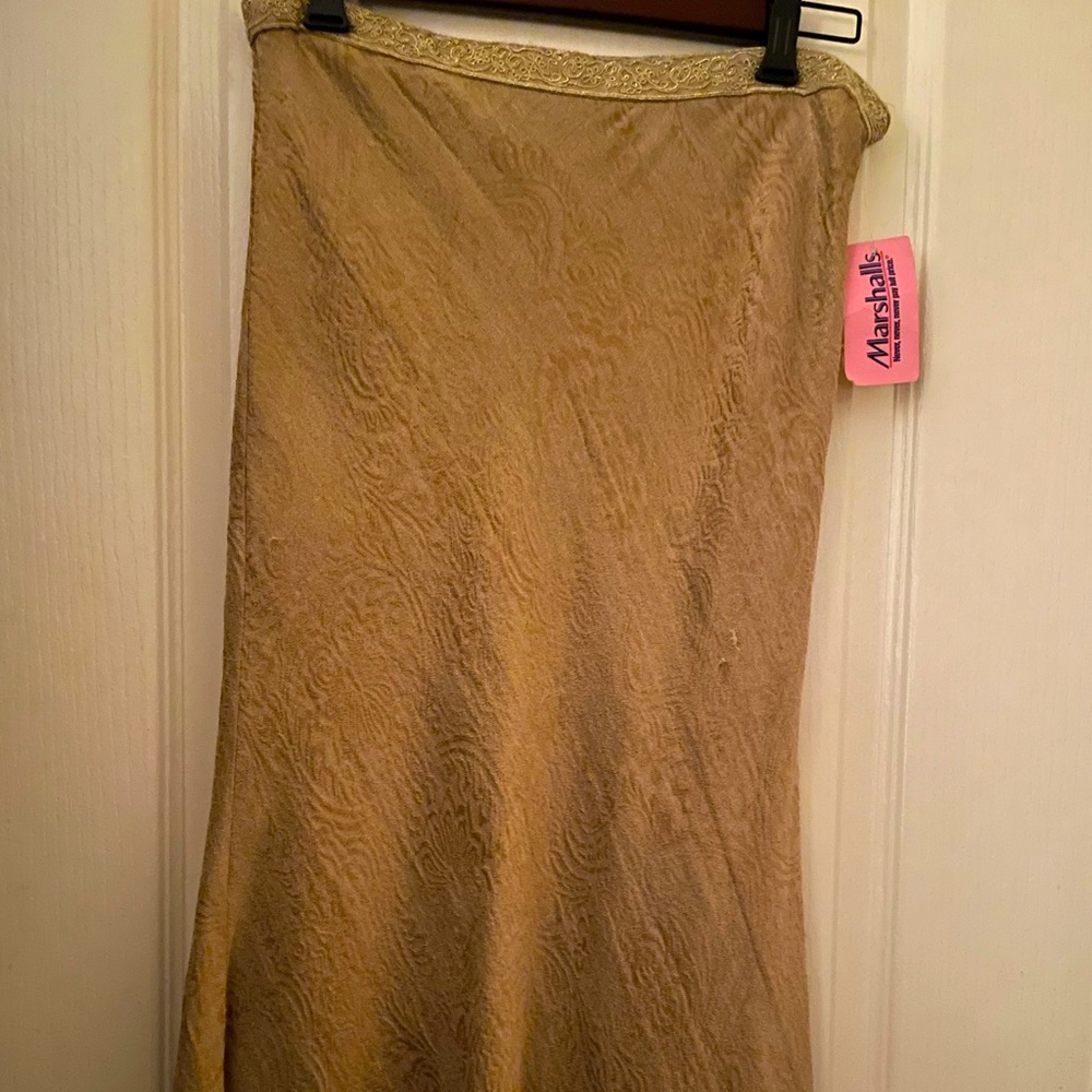 Ralph Lauren black label gold silk skirt size 6